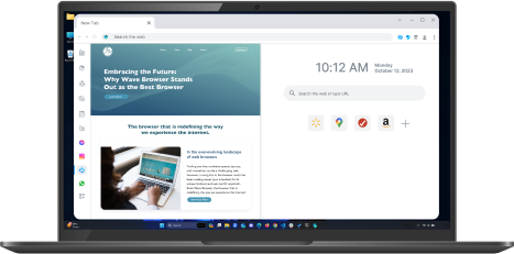 The Wave Browser split view in action, offering new ways to multitask with increased efficiency